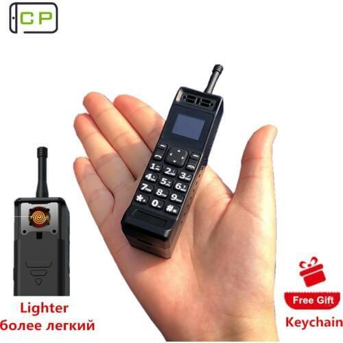 Retro Style Mini MobilePhone Antenna Good Signal Extroverted FM Bluetooth Flashlight GPRS Push Button Telephone With Lighter