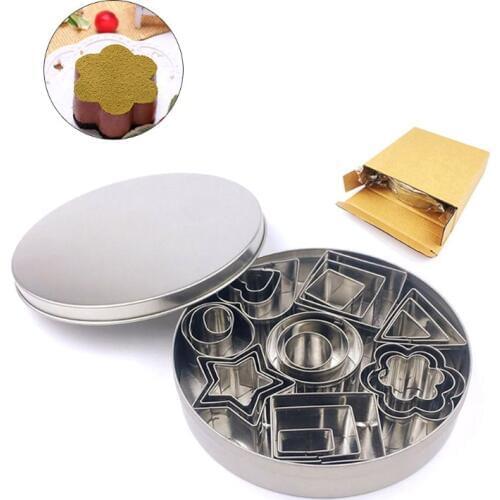 Mini Cookie Cutter Shapes Set 24 Small Molds Pastry Dough, Pie Crust Fruit , Flower, Heart, Star, Geometric Shapes Cake moulds