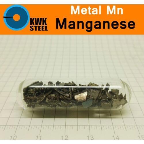 Mn Manganese Electrolytic Bulk Glass Seal Pure 99.7% Periodic Table of Metal Elements for DIY Research Study School Education