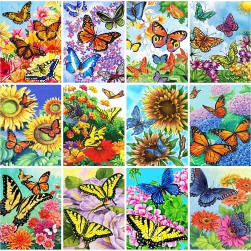 AZQSD Paint By Numbers Butterfly Flower Animal Handicrafts Oil Painting By Numbers HandPainted Home Decor Gift 60x75cm Framed