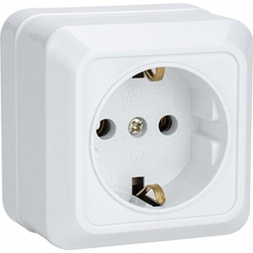 Schuko EU 16A Type F Standard Wall Mounted Power Socket Max AC 250V 16A CE Cert