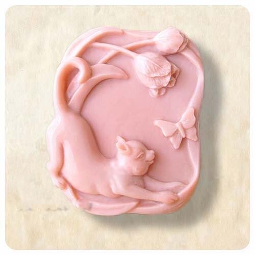 New Arrival Silicone Mold Handmade Soap Mold for Cake Decorations Fondant Silicon Cute Cat Play with Butterfly Moulds PRZY 001