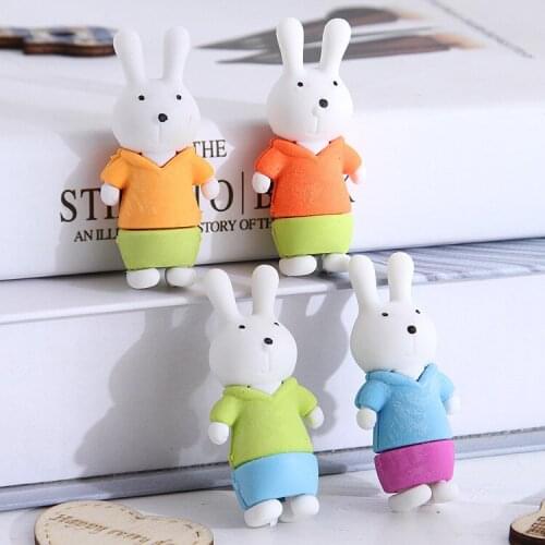 New Cute Bunny Shape Eraser, Childrens Prize Gift, Creative Cartoon Pencil Eraser, School Supplies, Student Stationery Items