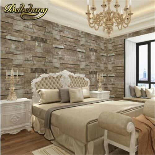 Beibehang wallpaper Retro Modern Reclaimed wall Brick/Stone Effect Wallpaper in cafe bar entrance hallway living room tapete