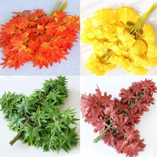 Autumn Decoration Artificial Plants Maple Leaves Wedding Home Decoration Party Garden Decor Maple Tree Material Fake Plants