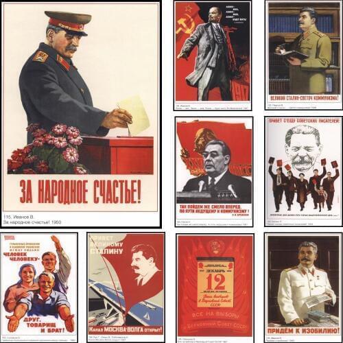 World war II Russian Comrade Joseph Stalin Leninist Soviet Union USSR CCCP posters Retro Coated paper wall Decorative vintage