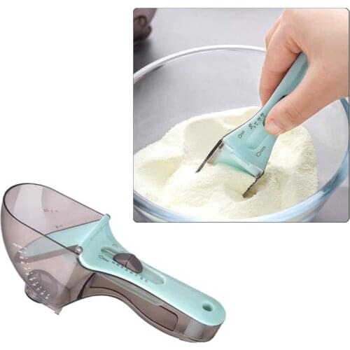 Adjustable Measuring Scoop Plastic Milk Seasoning Flour Scoop With Scale Portable Salt Sugar Measuring Spoons Measurement Tools