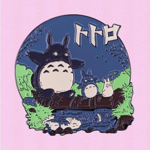 My Neighbor Totoro Big and small Blue Chu Totoro enamel Pin Fashion Jewelry Accessories Cartoon brooch