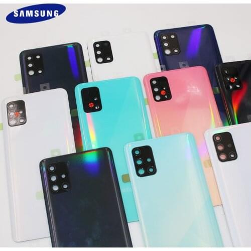 Samsung Galaxy A31 A51 A71 5G Battery Back Cover Original Glass Rear Door Housing Replacement Case With Camera Glass Lens Frame