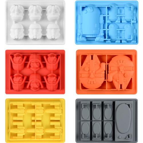 SILIKOLOVE Cake Decorating Moulds Silicone Molds for Baking Chocolate Candy Gummy Dessert Ice Cube Molds for Star War Fans