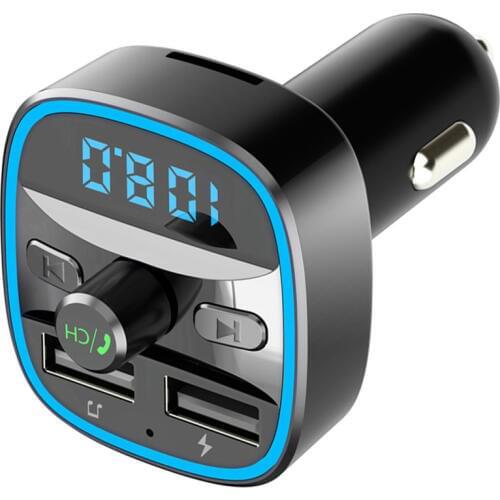 T25 Car FM Transmitter Car Charger Bluetooth MP3 Player Intelligent Voice Navigation 12-24 V