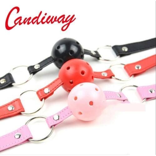 BDSM Adult Products Mouth Ball Gag for women men PU Leather Mouth Gag Oral Fixation Stuffed Adult Games Flirting Sex Toys