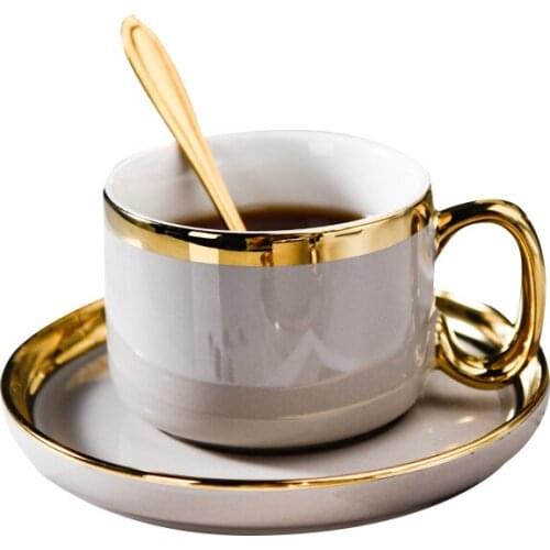 High-Grade Bone China Crown Coffee Cup Ceramic Tea Cups Dish With Tablewar Set Wedding and Housewarming