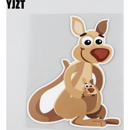 YJZT 12.3CM*15CM Interesting Cartoon Kangaroo Car Sticker PVC 12A-0028
