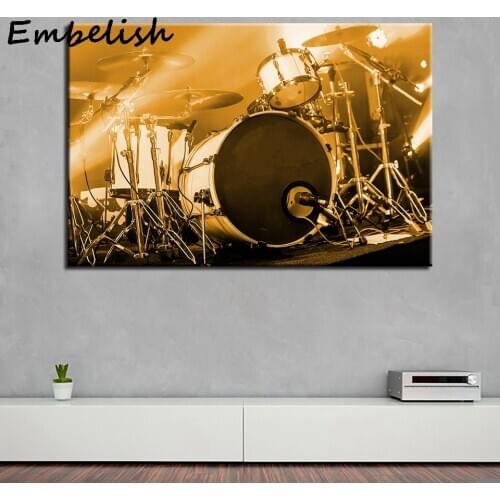 1 Pieces HD Print Canvas Paintings For Living Room Musical Instruments Wall Posters Home Decor Drum Kit Pictures