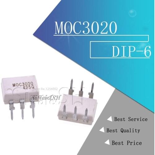 10PCS MOC3020 MOC3021 MOC3022 MOC3023 MOC3041 MOC3043 MOC3052 MOC3061 MOC3062 MOC3063 DIP6 DIP and IC
