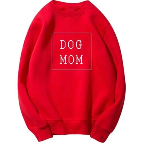 100%Cotton Dog Mom Autumn Hoodie Womens Shirts Long Sleeve Streetwear Baggy Sweatshirt Letter Print Pullovers Tracksuits Tops