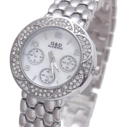 2017 Silver Luxury Brand G&D Women Quartz Wristwatch Ladys Bracelet Watches Stainless Steel Relojes Mujer Relogio Feminino Gift
