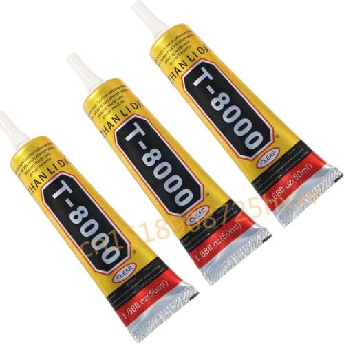 3pcs/lot T-8000 MultiPurpose Industrial Adhesive 50ml Jewerly Craft Rhinestone Nail Gel DIY Phone Frame Fix Screen Glass Glue
