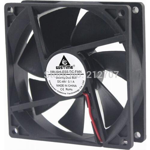 5 Pieces Gdstime DC 48V 0.1A 2 Wire 90mm 9CM 92x92x25mm Server Square Cooling Fan