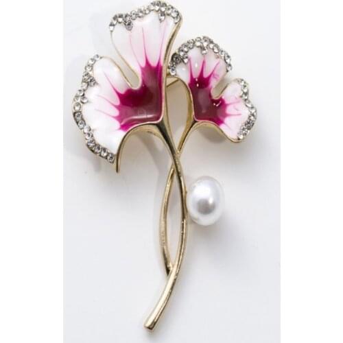Accessory Women Pink Flower Figured Brooch Pin