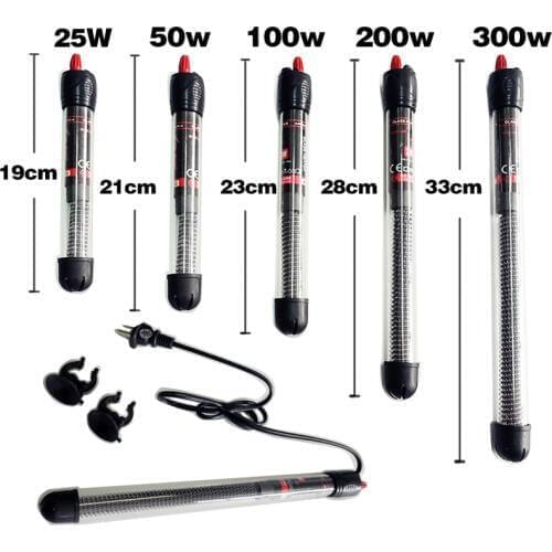 25w/50W/100W /200W/300W 220V Aquarium Submersible Fish Tank Automatic Water Heater Temperature Heating Rod