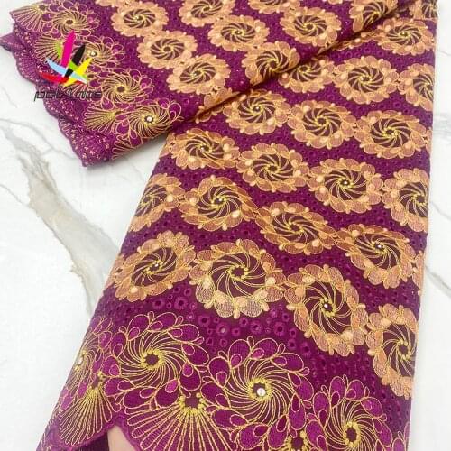 Burgundy Swiss Lace Fabric 2021 African Voile Lace High Quality African Dry Cotton Voile Lace Fabric For Wedding