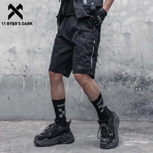 11 BYBBS DARK Techwear Multi Pockets Zipper Cargo Shorts Pants Men Streetwear Hip Hop Harajuku Elastic Waist Shorts Joggers