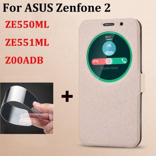 Open window cover For ASUS Zenfone2 Case cover leather phone Cases For ASUS Zenfone 2 ZE550ML ZE551ML Z00ADB flip shell cover