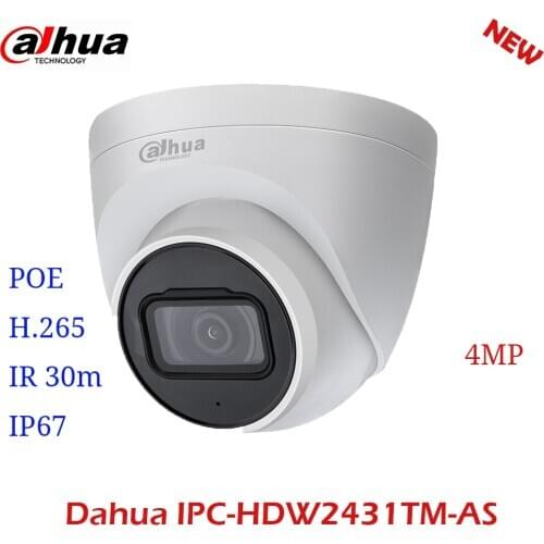 Dahua IPC-HDW2431TM-AS-S2 IP Camera HD 4MP PoE IR30M Micro SD Card Slot H.265 IP67 IK10 AI Survaillance CMOS