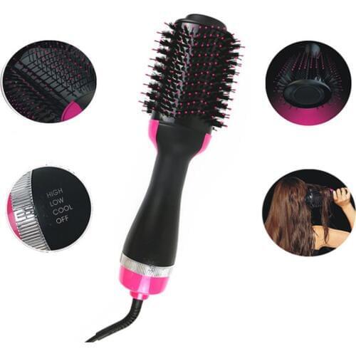 Electric Pro Hair Dryer Comb Multifunctional Infrared Negative Ion Hot Air Comb Straight Hair Curling Comb Hairdryer Drop ship