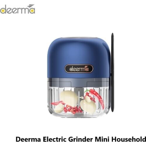 Deerma Electric Grinder Mini Household Garlic Mashed Ginger Paste Pepper Peanut Minced Meat Wireless Portable Food Processor