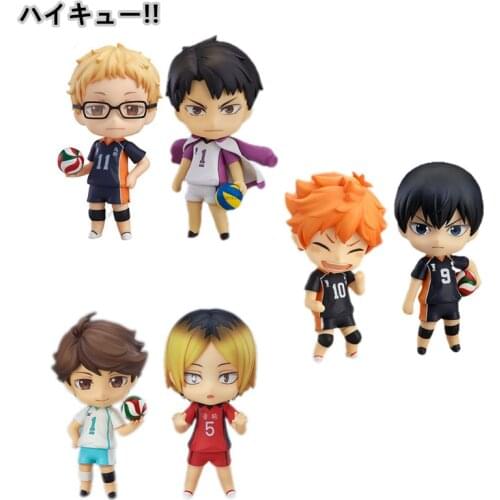 Anime Figure Haikyuu Figma Shoyo Hinata Kei Tsukishima #789 #616 #605 #469 Figurine #563 Q.Ver Model 100mm Statue Toys Juguetes