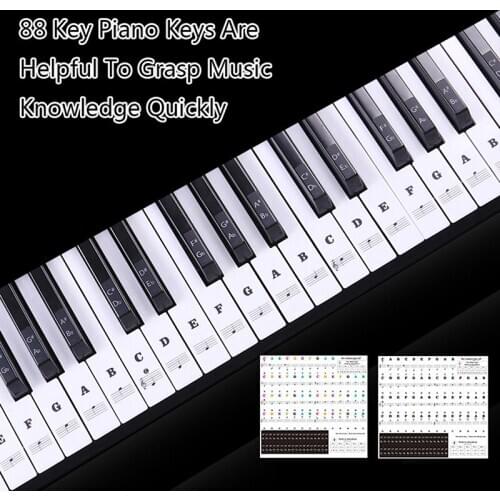 Piano Sticker Transparent Piano Keys Electronic Keyboard Key Sticker Piano Stave Note Sticker For Key Music Decal