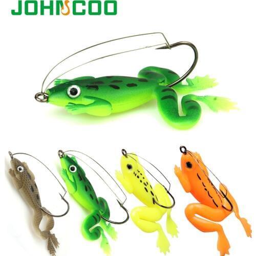 JOHNCOO 4pcs Frog Lure Fishing Lures 6cm 5g Artificial Fishing Bait Topwater Wobbler Bait For Pike Snakehead Soft Bait