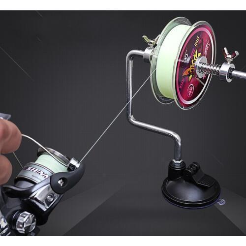 Fishing Line Winder Reel Spool Spooler System Suction Cup Fishing Reel Accessories Curved/Vertical Aluminum Fishing Line Spooler