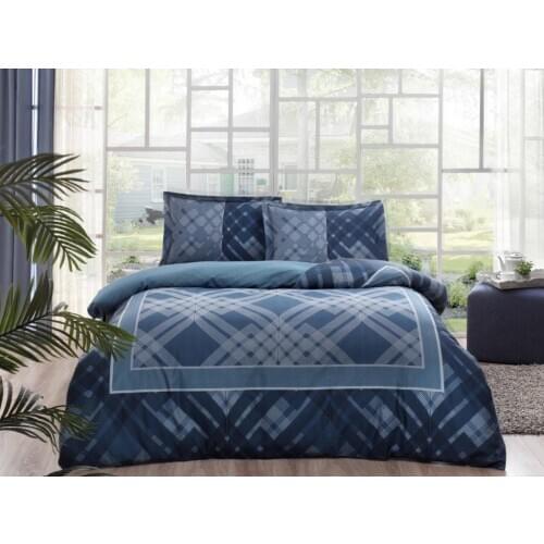 Crown Double Satin Duvet cover set Luana Navy Blue