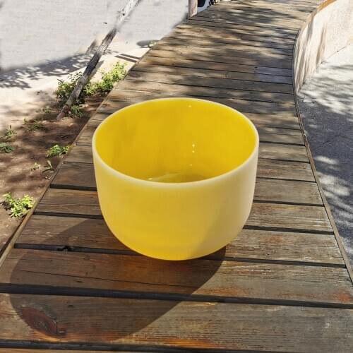 KVKA 8 inch Note E Solar plexus Chakra Frosted Quartz Crystal Singing Bowl 8" Meditation + Rubber stick included