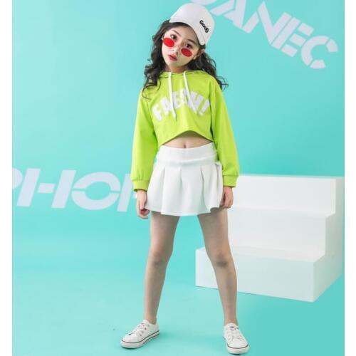 Summer Letter Print Long Sleeve Crop Top And Skirt Two Piece Suit For Girls 4 5 6 7 8 9 10 11 12 13 14 15 16 Years Girls Clothes