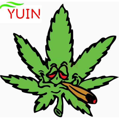 Lnterest The Leaves and Smoke Car Sticker Personality PVC Body Decoration Motorcycle Parts Waterproof Sunscreen Decal 13*12cm