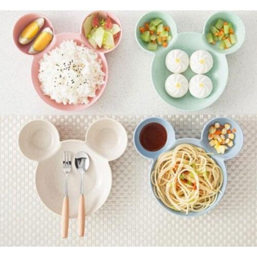 Cartoon Bowl Dishes Lunch Box Kid Baby Children Infant Baby Rice Feeding Bowl Plastic Snack Plate Tableware