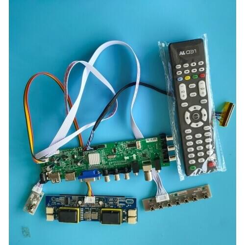 Kit for LM190E08-TLL2/LM190E08-TLL3 30pin HDMI VGA Controller 1280X1024 4 CCFL Digital LCD Panel USB DVB-T board AV TV remote