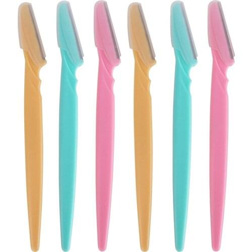 6pcs/set Eyebrow Trimmer Hair Remover Facial Razor Blades Shaver Sharp Portable Set Eye Brow Shaper Makeup Tool Kit