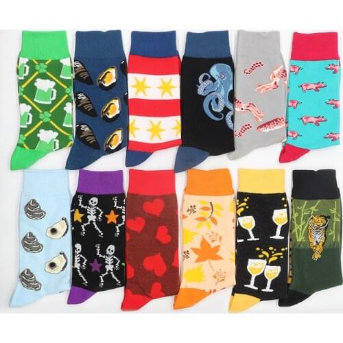Mens Cotton Socks Set Funny Warm Gifts Print Beer Anime Christmas White Winter Sock From The Factory Dropshipping Contact Us