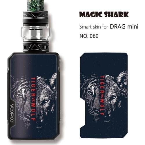 Magic Shark Music is Fun Tiger Wolf Weave Stone Clown Girl Film Skin Pod Vape Case Sticker for Voopoo Drag Mini E Cigar