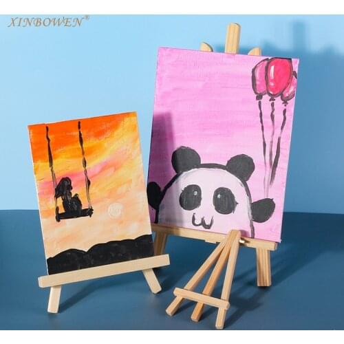 Natural Wood Mini Easel Frame Tripod Display Meeting Wedding Table Number Name Card Stand Display Holder Children Painting Craft