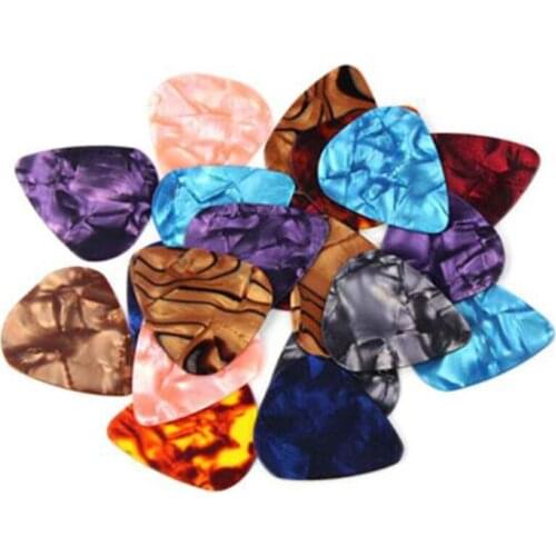 New 100Pcs Guitar Picks Acoustic Electric Plectrums Celluloid Random Color
