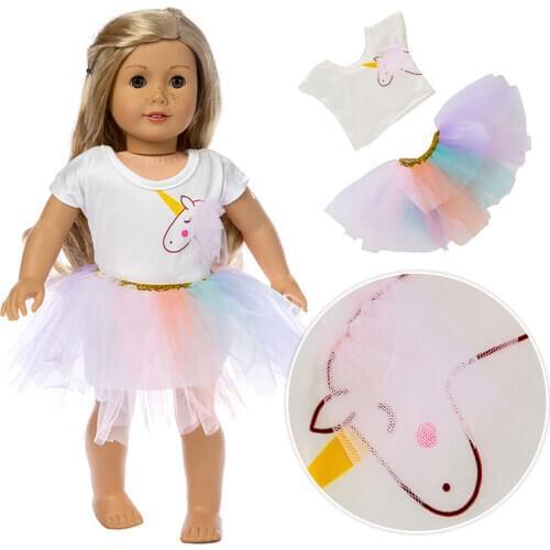 2019 New Fashion Screen skirt Suits Fit For American Girl Doll 18Inch American Girl Doll Clothes