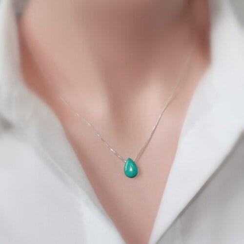 Present 2018 New fashion trendy jewelry blue Teardrop-shaped Beautiful arc beads tassel choker necklace gift for women girl