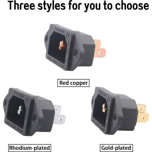 Pure Copper Welding Audio IEC Connector Hifi Amplifier Power Cable Plug Tail Interface Filter Socket